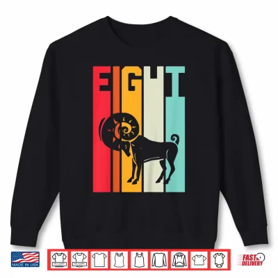 Sweatshirt Kids 8th Birthday Aries Zodiac Retro Girl Boy 8 years old Shirt