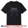 Womens Vintage Distressed Aries Symbol Zodiac Sign Birthday Gift Shirt
