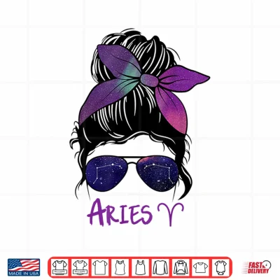 Design Aries Girl Birthday Aries woman Zodiac Constellation Shirt