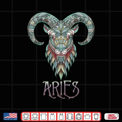 Design Aries Ram Aztec Zodiac March April Birthday Astrology Sign Shirt