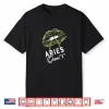 Womens Army Aries Queen Lips Camouflage Womens Military Green Shirt