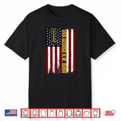 Aircraft Carrier Uss George H.W. Bush Veteran Father Grandpa Shirt