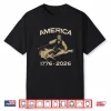 America 1776 2026 Abraham Lincoln Skiing President Graphic Shirt