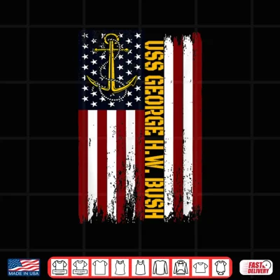 Aircraft Carrier Uss George H.W. Bush Veteran Father Grandpa Shirt 4 Design Aircraft Carrier USS George H.W. Bush Veteran Father Grandpa Shirt 1