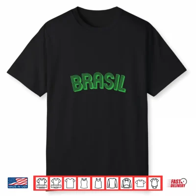 Brasil Souvenirs Brazil Yellow Gifts Brazilian Fans Retro Shirt