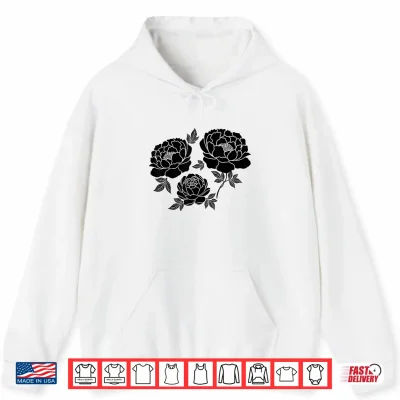 Hoodie Dark Peony Gothic Botanical Cottagecore Flower Shirt 1