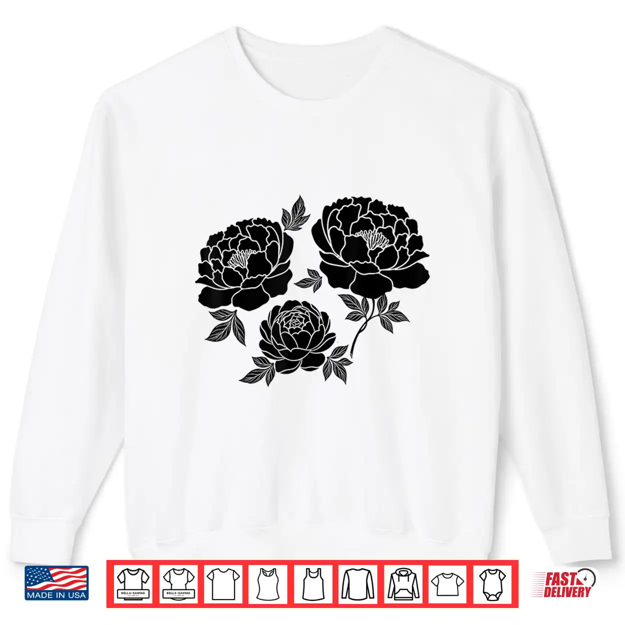 Dark Peony Gothic Botanical Cottagecore Flower Shirt