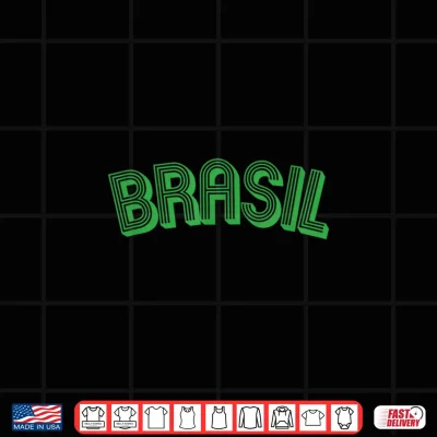 Design Brasil Souvenirs Brazil Yellow Gifts Brazilian Fans Retro Shirt 1