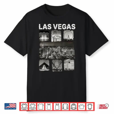 Las Vegas Nevada Iconic Landmarks Collage Shirt