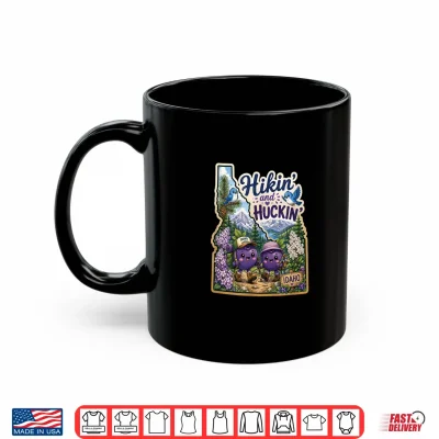Mug Idaho Hikin and Huckin Kawaii Huckleberry Adventure Design Shirt 1