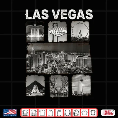Design Las Vegas Nevada Iconic Landmarks Collage Shirt 1