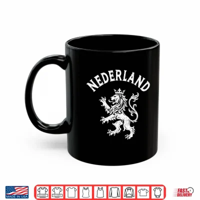 Mug Nederland Netherlands Lion Dutch Holland Vintage Orange Shirt 1