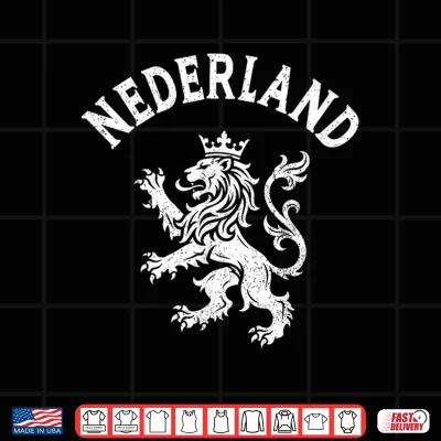 Design Nederland Netherlands Lion Dutch Holland Vintage Orange Shirt 1