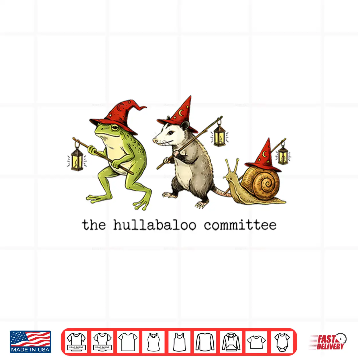 The Hullabaloo Committee Frog Opossum Snail Wizard Title Shirt The Hullabaloo Committee Frog Opossum Snail Wizard Title Shirt