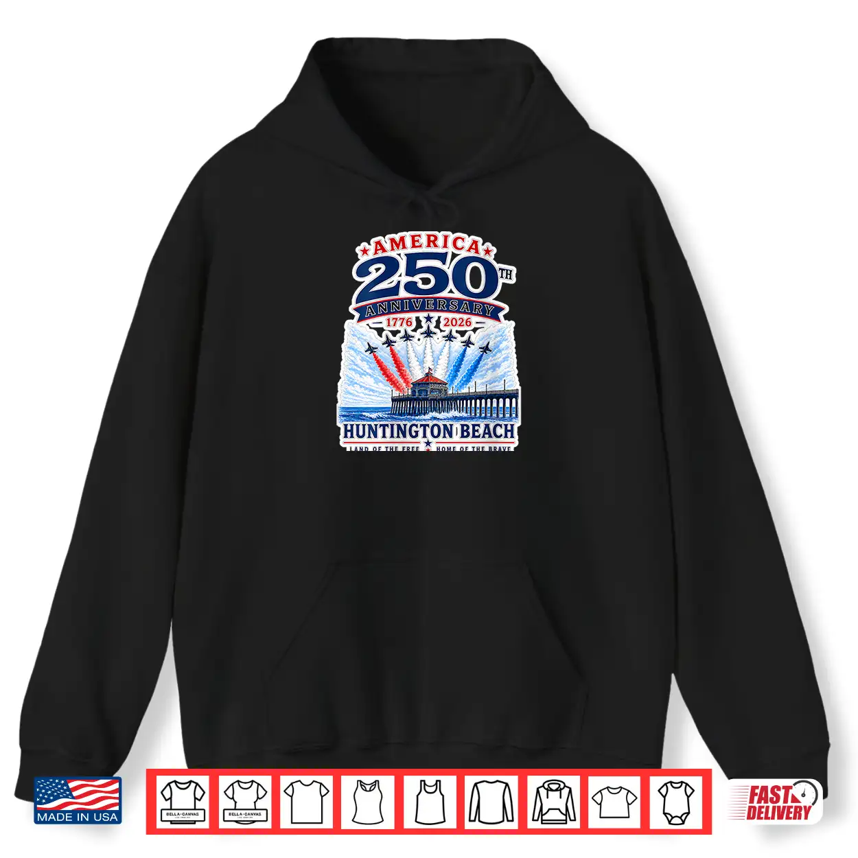 Women’S Huntington Beach America 250Th Patriotic Pier Airshow V Neck Shirt Women’S Huntington Beach America 250Th Patriotic Pier Airshow V Neck Shirt