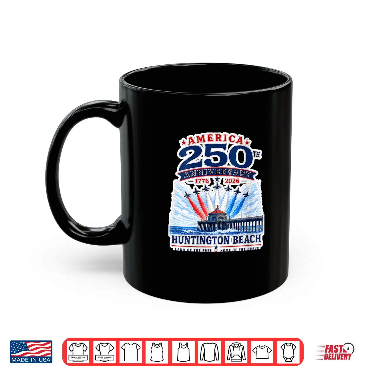 Women’S Huntington Beach America 250Th Patriotic Pier Airshow V Neck Shirt Women’S Huntington Beach America 250Th Patriotic Pier Airshow V Neck Shirt