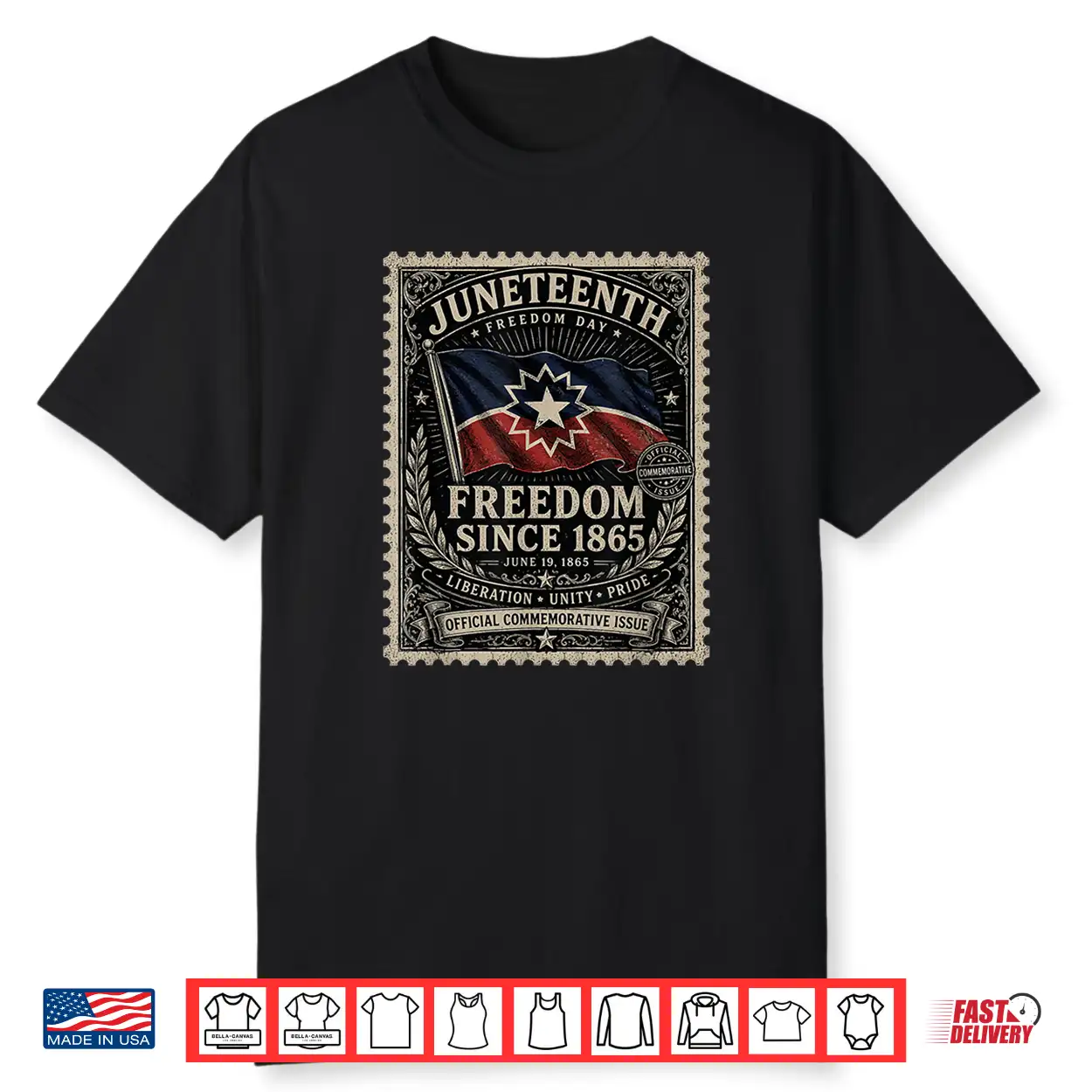 Distressed American Juneteenth Flag Colors Freedom Day Stamp Shirt Distressed American Juneteenth Flag Colors Freedom Day Stamp Shirt