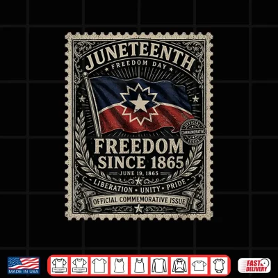 Distressed American Juneteenth Flag Colors Freedom Day Stamp Shirt 4 Design Distressed American Juneteenth Flag Colors Freedom Day Stamp Shirt