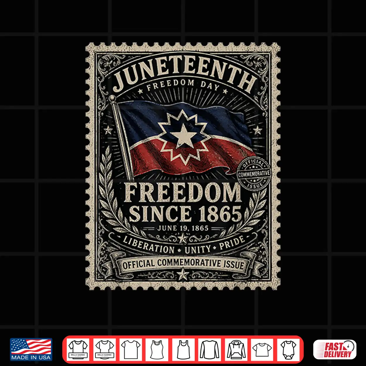 Distressed American Juneteenth Flag Colors Freedom Day Stamp Shirt Distressed American Juneteenth Flag Colors Freedom Day Stamp Shirt