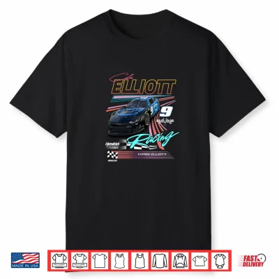 Hendrick Motorsports Chase Elliott Racing Car Retro Long Sleeve Shirt
