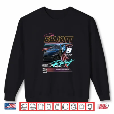 Sweatshirt Hendrick Motorsports Chase Elliott Racing Car Retro Long Sleeve Shirt
