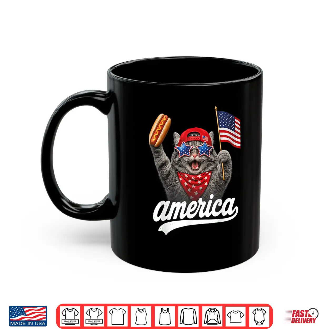 Funny Cat & Hot Dog Patriotic Cat Usa Flag Shirt Funny Cat & Hot Dog Patriotic Cat Usa Flag Shirt