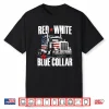 Red White And Blue Collar Patriotic Trucker Usa Flag Shirt