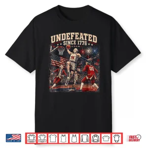 Undefeated Since 1776 2026 Vintage 4Th Of July Basketball Shirt