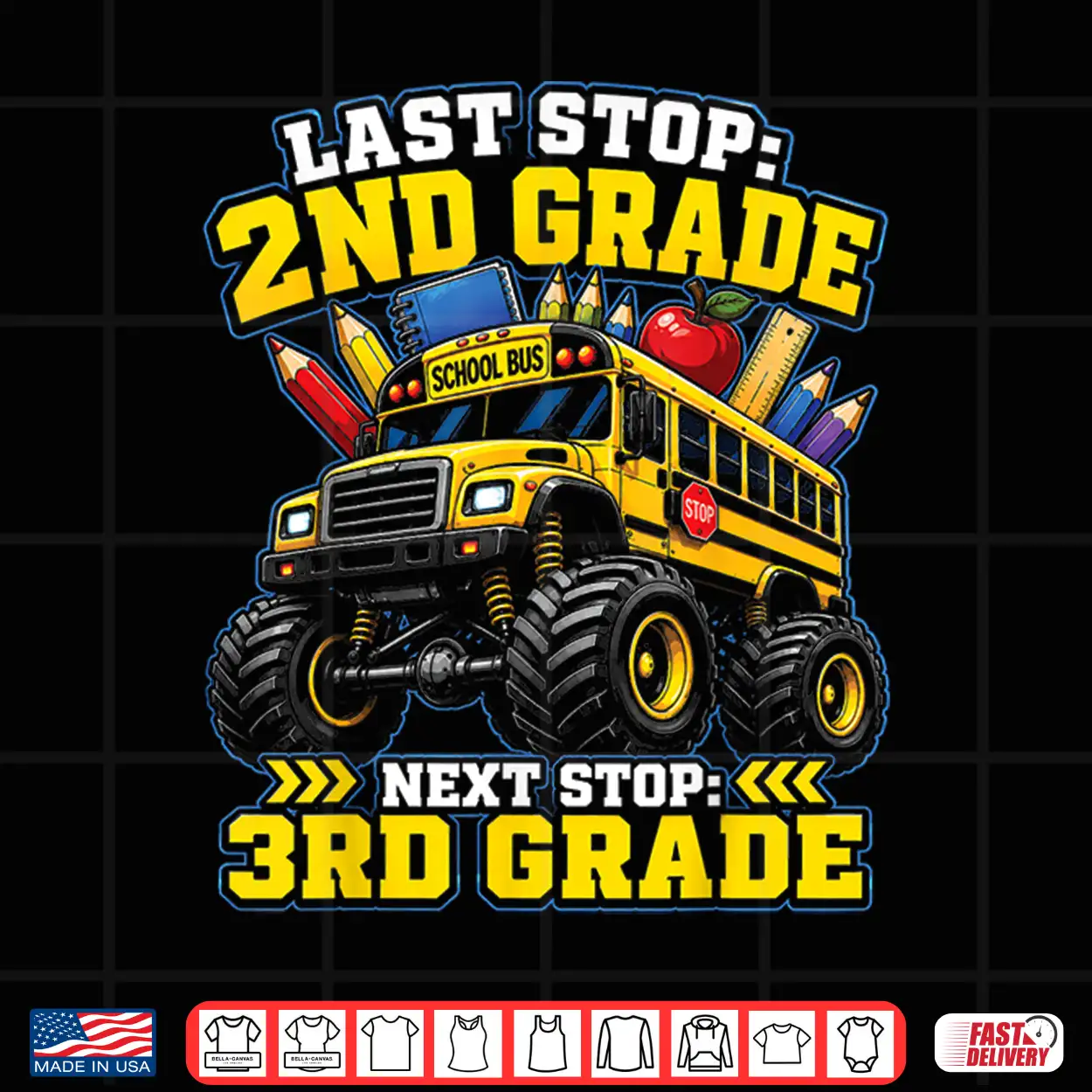2Nd Grade Graduation Next Stop 3Rd Grade School Bus Shirt 2Nd Grade Graduation Next Stop 3Rd Grade School Bus Shirt