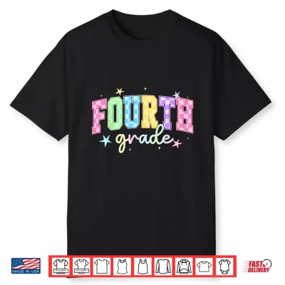 Back To School Checkered Fourth Grade Team Teacher Students Shirt