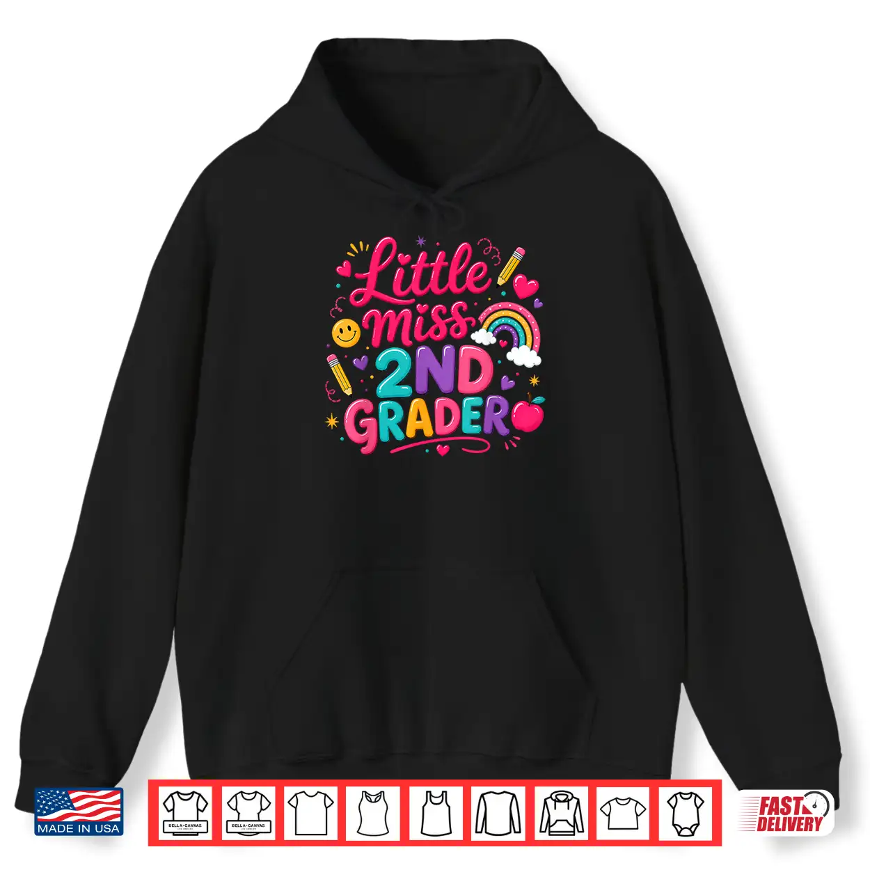 Back To School Little Miss 2Nd Grader Rainbow Girl Shirt Back To School Little Miss 2Nd Grader Rainbow Girl Shirt
