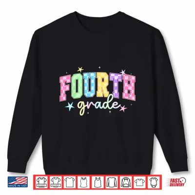 Back To School Checkered Fourth Grade Team Teacher Students Shirt 2 Sweatshirt Back to School Checkered Fourth Grade Team Teacher Students Shirt