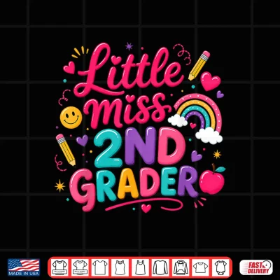 Back To School Little Miss 2Nd Grader Rainbow Girl Shirt 4 Design Back to School Little Miss 2nd Grader Rainbow Girl Shirt