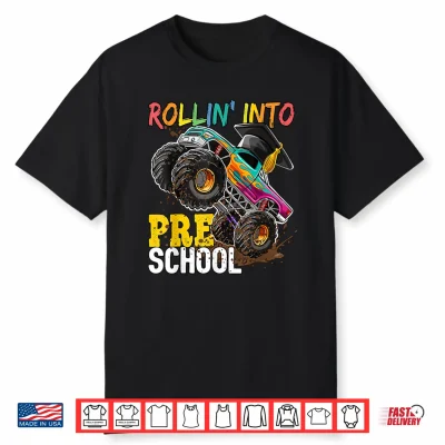 Boys Monster Trucks Graduation Rollin Into Preschool Shirt