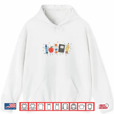 Cute Apple Pencil Notebook Back To School Student Teacher Shirt 1 Hoodie Cute Apple Pencil Notebook Back to School Student Teacher Shirt
