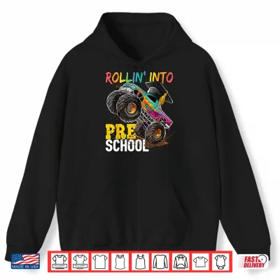 Hoodie Boys Monster Trucks Graduation Rollin into Preschool Shirt