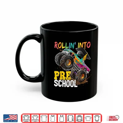 Mug Boys Monster Trucks Graduation Rollin into Preschool Shirt