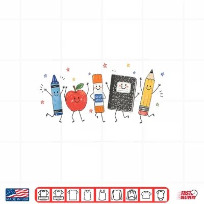 Cute Apple Pencil Notebook Back To School Student Teacher Shirt 4 Design Cute Apple Pencil Notebook Back to School Student Teacher Shirt