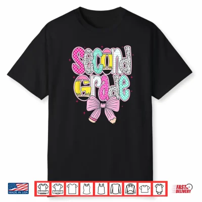 Cute Preppy 2Nd Grade Coquette First Day Of School Kids Girl Shirt