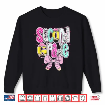 Sweatshirt Cute Preppy 2nd Grade Coquette First Day of School Kids Girl Shirt