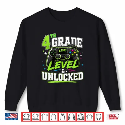 First Day Of 4Th Grade Boys Gaming Back To School 4Th Grade Shirt 2 Sweatshirt First Day of 4th Grade Boys Gaming Back to School 4th Grade Shirt