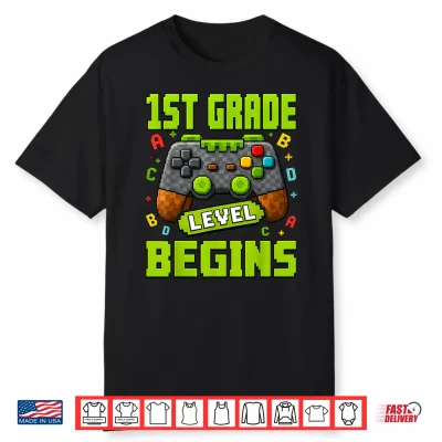 Gamer 1St Garde Back To School First Day Of First Grade Boys Shirt