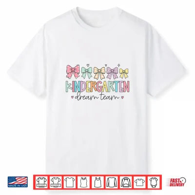 Groovy Kindergarten Dream Team Coquette Back To School Kids Shirt