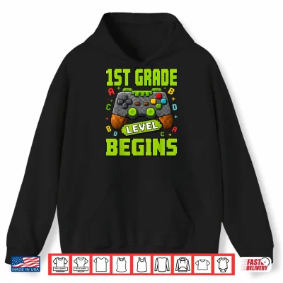 Hoodie Gamer 1st Garde Back to School First Day of First Grade Boys Shirt