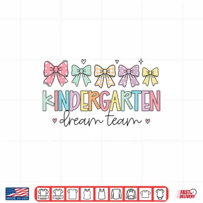 Design Groovy Kindergarten Dream Team Coquette Back to School Kids Shirt