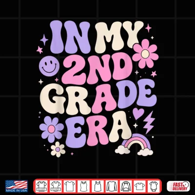 Design In My Second Grade Era Retro 2nd Grade Back to School Shirt