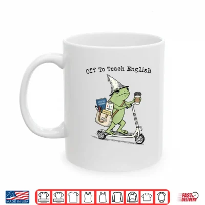 Mug Off to Teach English Teacher Frog Funny Back to School Shirt