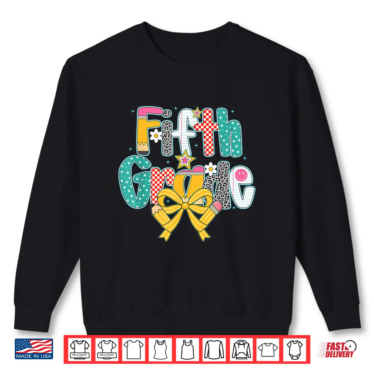 Preppy Fifth Grade Pencil Coquette Back To School Kids Girl Shirt Preppy Fifth Grade Pencil Coquette Back To School Kids Girl Shirt