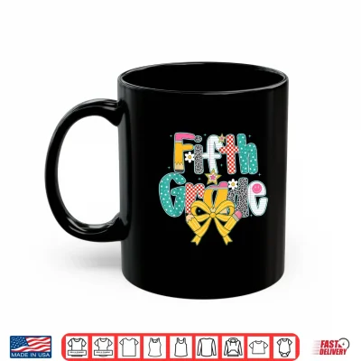 Preppy Fifth Grade Pencil Coquette Back To School Kids Girl Shirt 3 Mug Preppy Fifth Grade Pencil Coquette Back to School Kids Girl Shirt