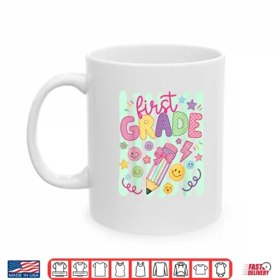 Preppy First Grade Back To School Pencil Student Teacher Kid Shirt 3 Mug Preppy First Grade Back to School Pencil Student Teacher Kid Shirt